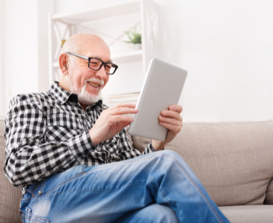 Man reading Consumer Reports Digital Article Man reading Consumer Reports Digital Article