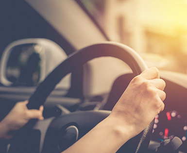 Driving in car