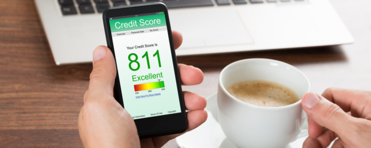Person checking their credit score Person checking their credit score