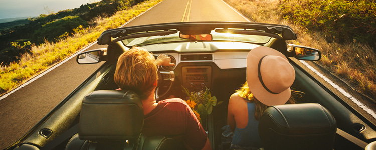 Couple enjoying a summer road trip Couple enjoying a summer road trip