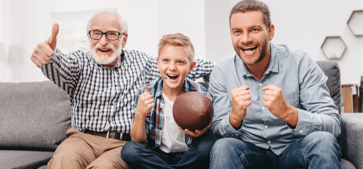 Super bowl fans enjoying union-made super bowl treats Super bowl fans enjoying union-made super bowl treats